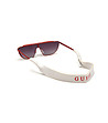 Червени дамски слънчеви очила с бяла еластична лента-1 снимка