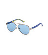 Мъжки слънчеви очила авиатор в сребристо със сини лещи-0 снимка