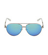 Сребристи дамски слънчеви очила авиатор със сини лещи-1 снимка