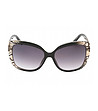 Дамски слънчеви очила в черно и бежово със змийски шарки-1 снимка