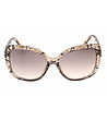 Кафяви дамски слънчеви очила със змийски шарки-1 снимка