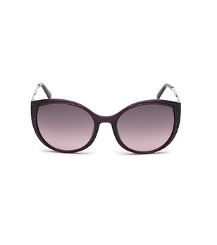 Черни дамски слънчеви очила с лилави лещи снимка