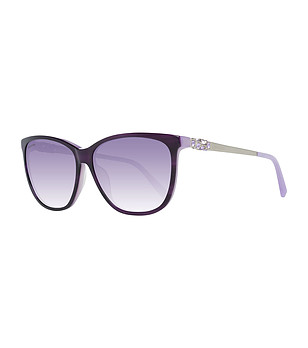 Дамски слънчеви очила с черни рамки и лилави лещи снимка