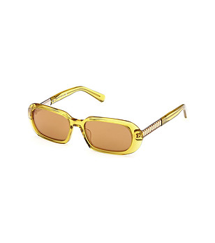 Дамски слънчеви очила с жълти прозрачни рамки снимка