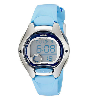 Unisex дигитален часовник в сребристо и светлосиньо снимка