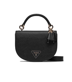 Малка черна дамска чанта с декорация Zana снимка