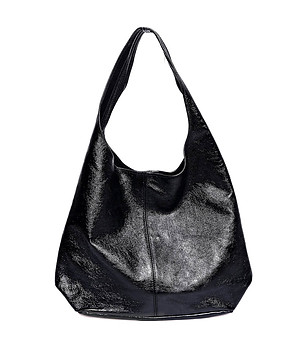 Черна дамска чанта от естествена кожа Dili снимка