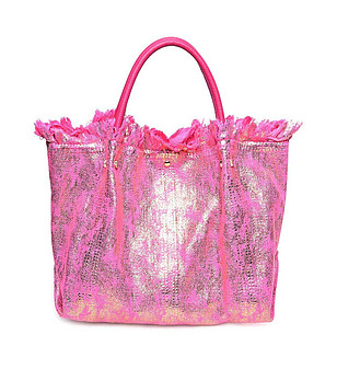 Дамска ефектна чанта в розово и златисто Karmelia снимка