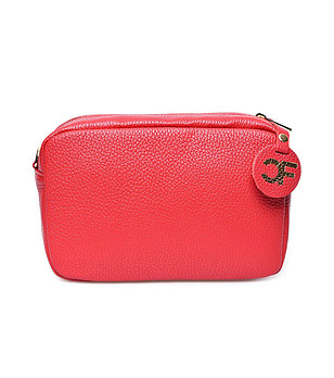Малка червена дамска чанта от естествена кожа Makena снимка