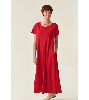 Червена дълга рокля Gardina снимка