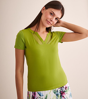 Зелена дамска блуза Caroll снимка