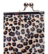 Черна дамска чанта с бежов панел с леопардов принт Sanote-2 снимка