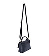 Черна дамска кожена чанта с ефектна закопчалка Mireille-1 снимка