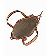 Дамска чанта от естествена кожа в цвят коняк Lamilia-3 снимка
