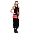 Червена дамска кожена чанта с капак Farida-4 снимка