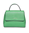 Зелена дамска кожена чанта с капак Farida-0 снимка