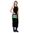 Зелена дамска кожена чанта с капак Farida-4 снимка
