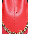 Червена дамска чанта от естествена кожа с верижка Andrina-2 снимка