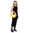 Дамска жълта кожена дамска чанта Ineta-4 снимка