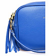 Синя дамска чанта за през рамо от естествена кожа Kosara-2 снимка