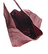 Червена дамска чанта от естествена кожа с металик ефект Dili-3 снимка