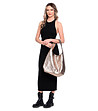 Дамска кожена чанта в бронзов нюанс с металик ефект Dili-4 снимка