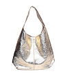 Дамска кожена чанта в златисто с металик ефект Dili-0 снимка