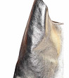 Дамска кожена чанта в златисто с металик ефект Dili-2 снимка