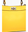 Жълта дамска чанта от естествена кожа Denia-2 снимка