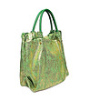 Дамска ефектна чанта в зелено и златисто Karmelia-1 снимка
