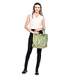 Дамска ефектна чанта в зелено и златисто Karmelia-4 снимка