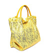 Дамска ефектна чанта в жълто и златисто Karmelia-1 снимка