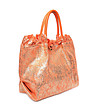 Дамска ефектна чанта в оранжево и златисто Karmelia-1 снимка