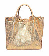 Дамска ефектна чанта в светлокафяво и златисто Karmelia-0 снимка
