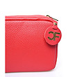 Малка червена дамска чанта от естествена кожа Makena-2 снимка