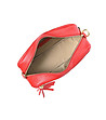Малка червена дамска чанта от естествена кожа Makena-3 снимка