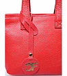 Червена малка дамска чанта от естествена кожа Harriet-2 снимка