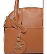 Малка дамска кожена чанта в цвят коняк Jillian-2 снимка