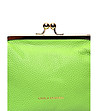 Дамска клъч чанта от естествена кожа в зелено Oliana-2 снимка