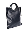 Черна дамска чанта от естествена кожа с несесер Ambala-1 снимка