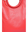 Червена дамска чанта от естествена кожа с несесер Ambala-2 снимка