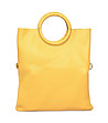 Жълта дамска чанта от естествена кожа с несесер Ambala-0 снимка