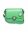Малка зелена кожена чанта за рамо Jillian-0 снимка