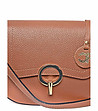 Малка кожена чанта за рамо в цвят коняк Jillian-2 снимка