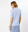 Светлосиня дамска блуза от фино плетиво Vala-1 снимка