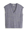 Дамски пуловер без ръкави в сив меланж Saona-2 снимка
