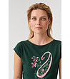 Тъмнозелена дамска памучна тениска Amanda-2 снимка
