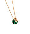 Златисто дамско колие със зелена висулка Rizi-1 снимка