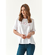Дамска бяла тениска от органичен памук  Like-0 снимка