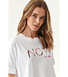 Дамска бяла тениска от органичен памук  Like-2 снимка
